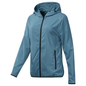 Bluza Z Kapturem Damskie Reebok Full Zip Turkusowe PL 31OSWKU